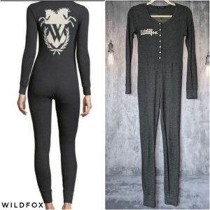 Wildfox Logo thermal onesie/footless onesie